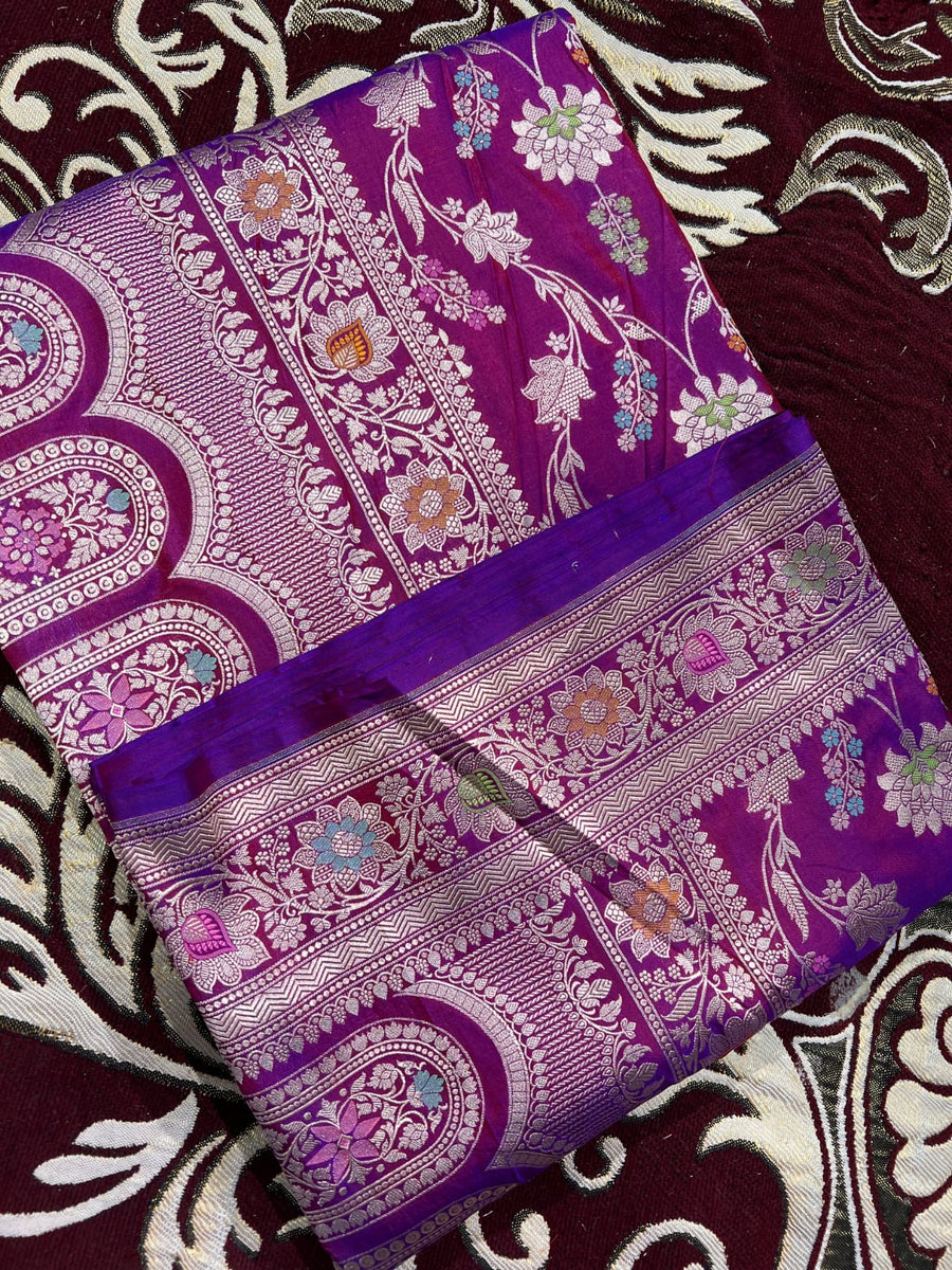 Pure banarsi katan silk meenakari pattu saree