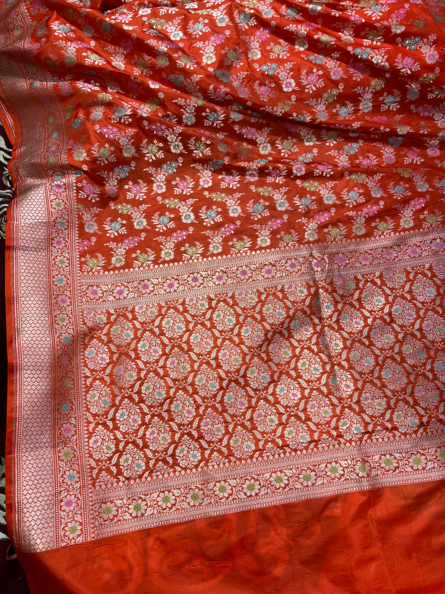Pure banarsi katan silk meenakari pattu saree