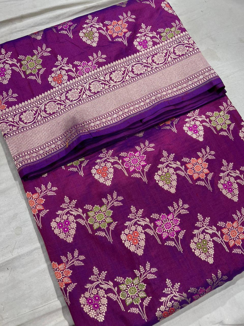 Pure silk Banarasi Meena Kari pattu sari