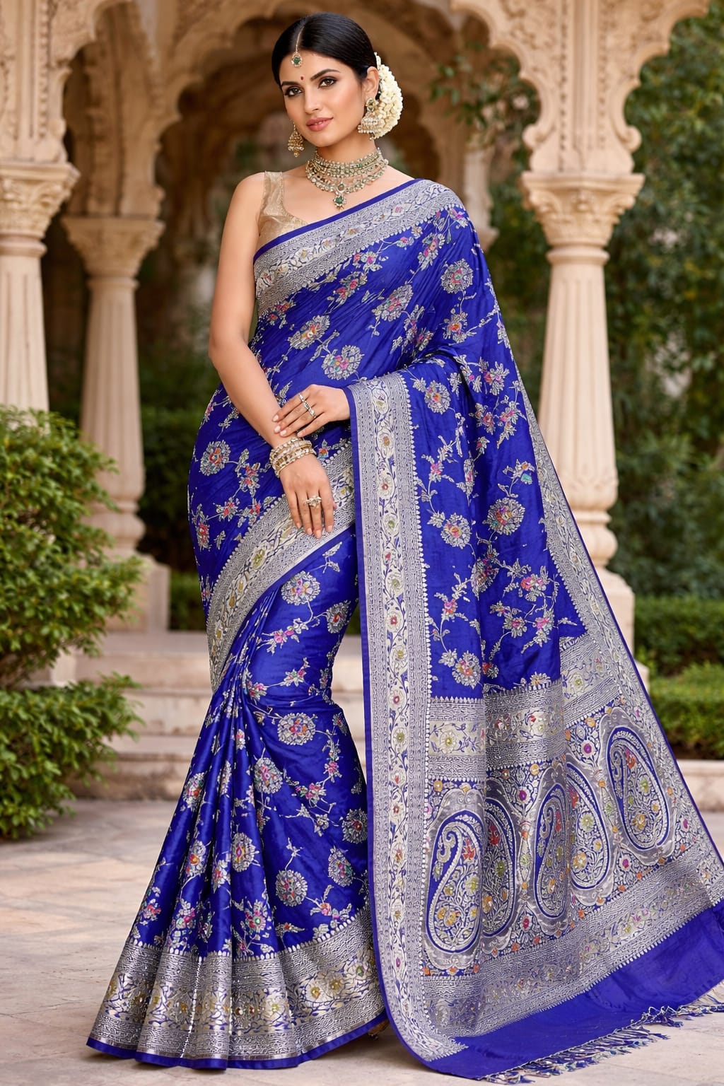 Pure Banarasi katan silk safari