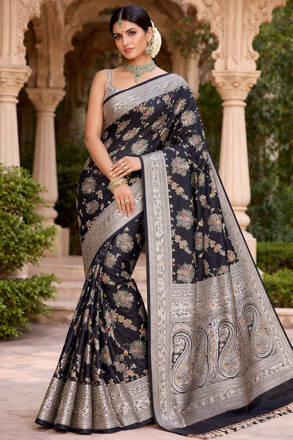Pure Banarasi katan silk Meena Kari pattu saari