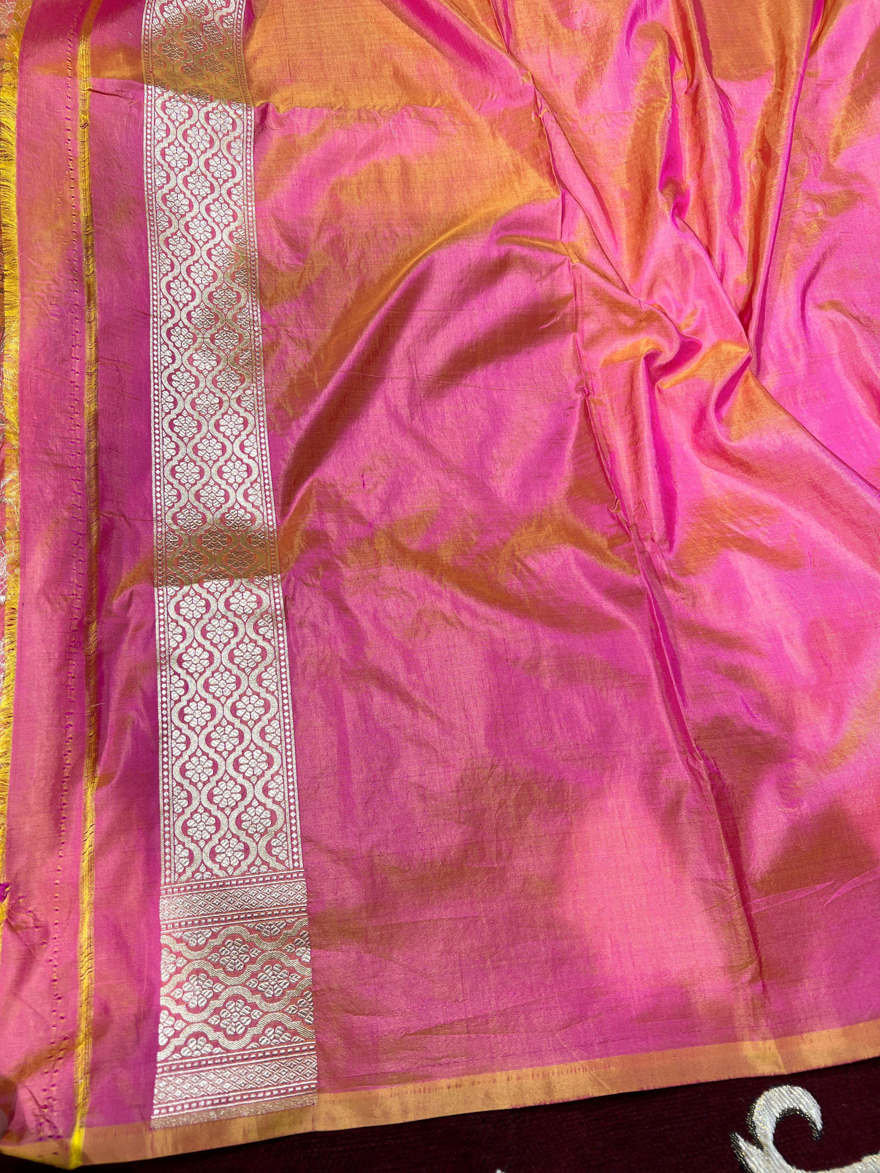 Dhup chawn pure silk Banarasi saari