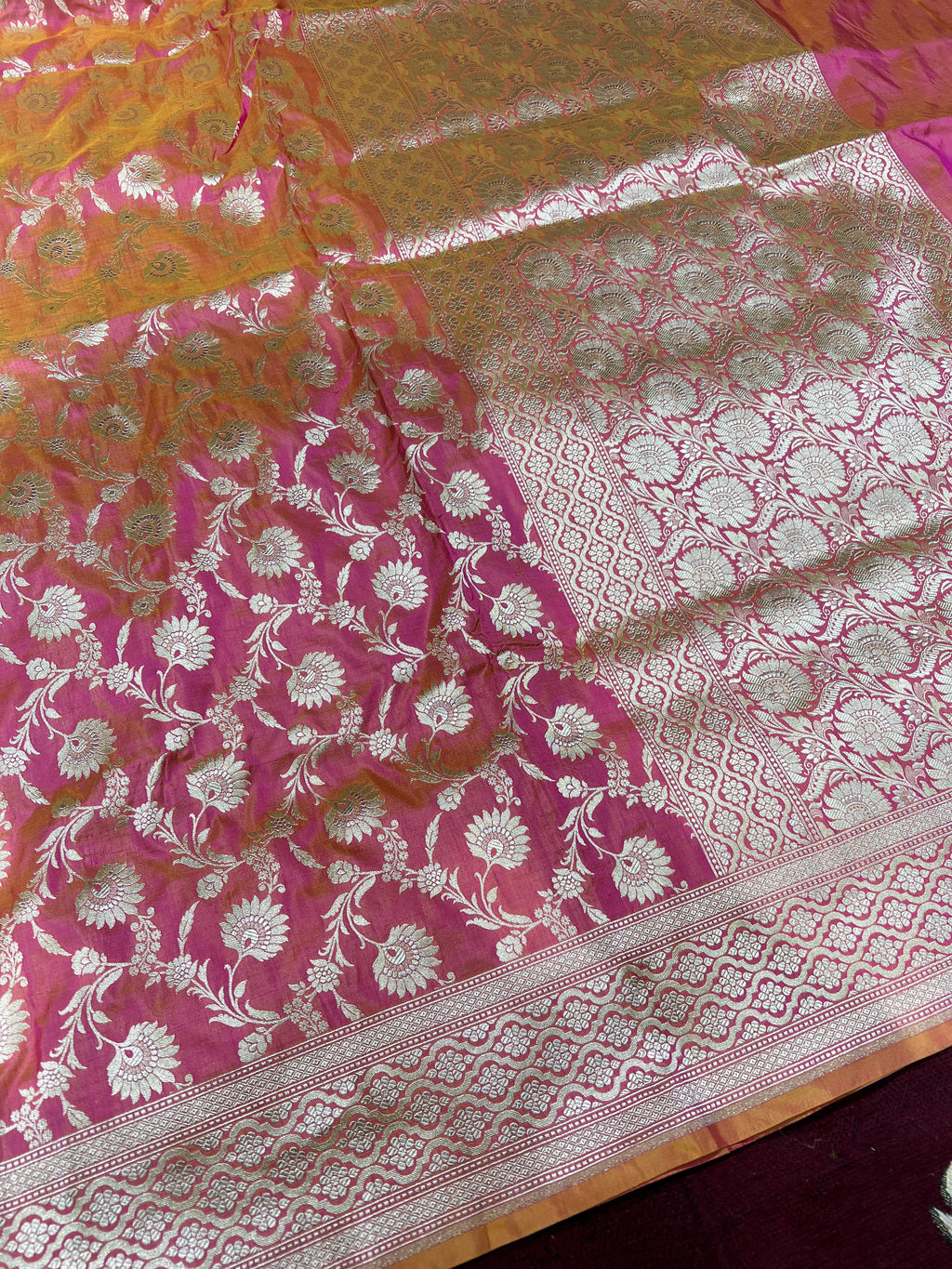 Dhup chawn pure silk Banarasi saari