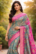 Pure chiffon Banarasi silk weaving Saari