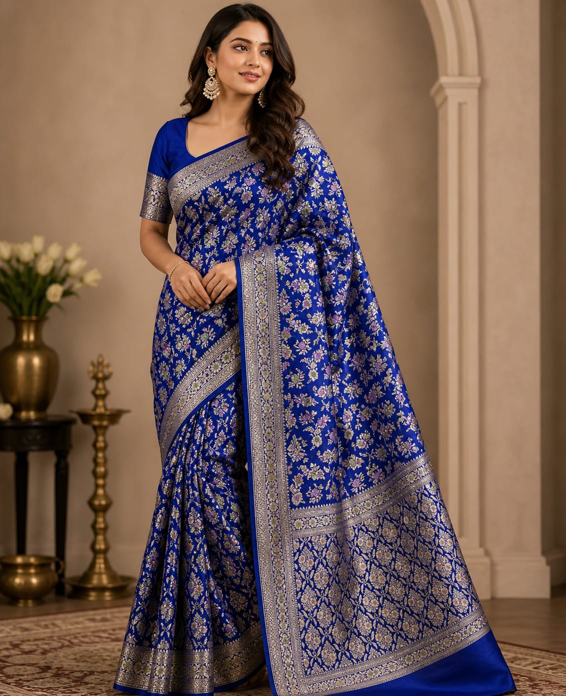 Pure Banarasi silk Meena Kari