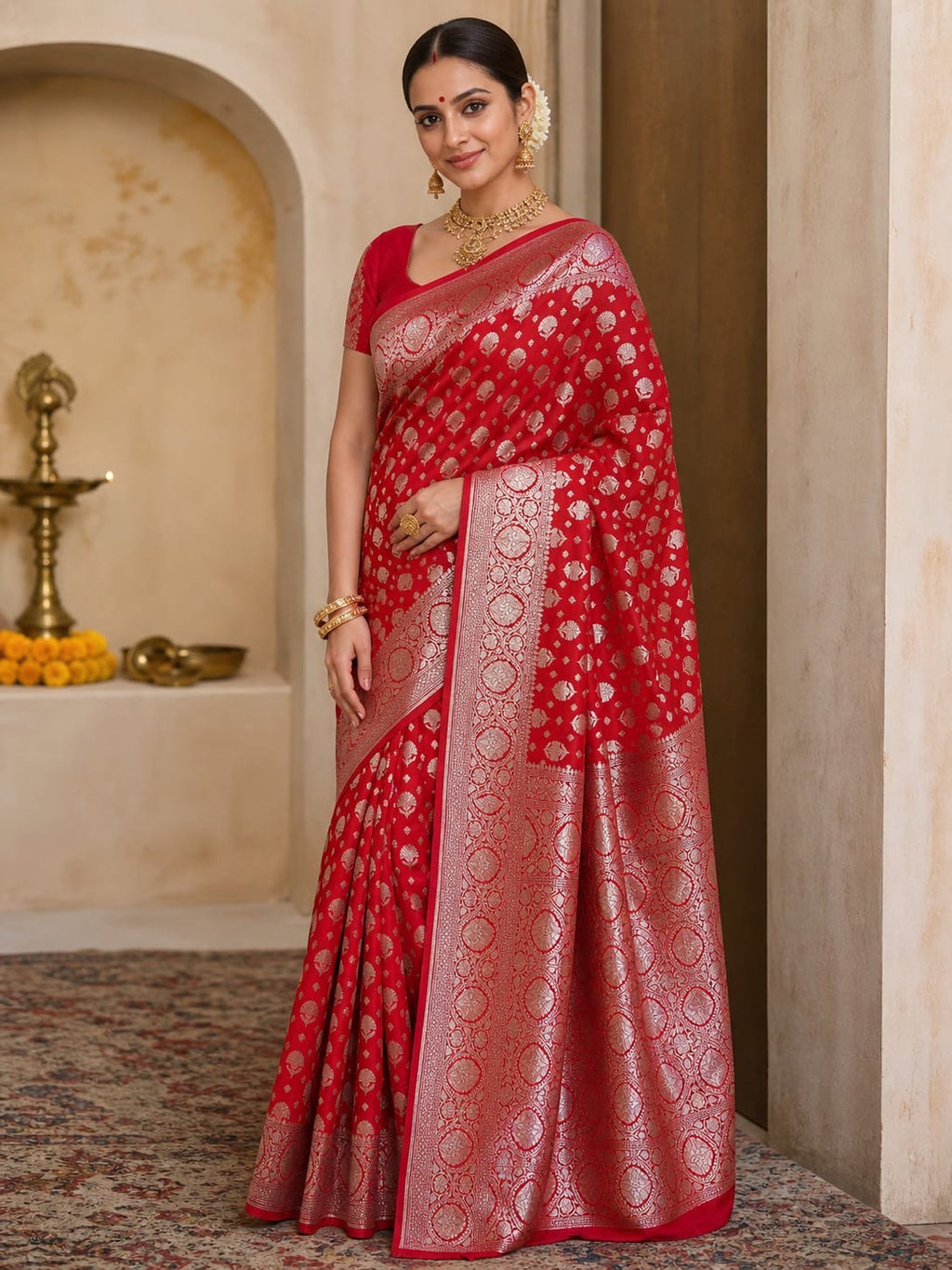 Pure Banarasi katan pattu saari