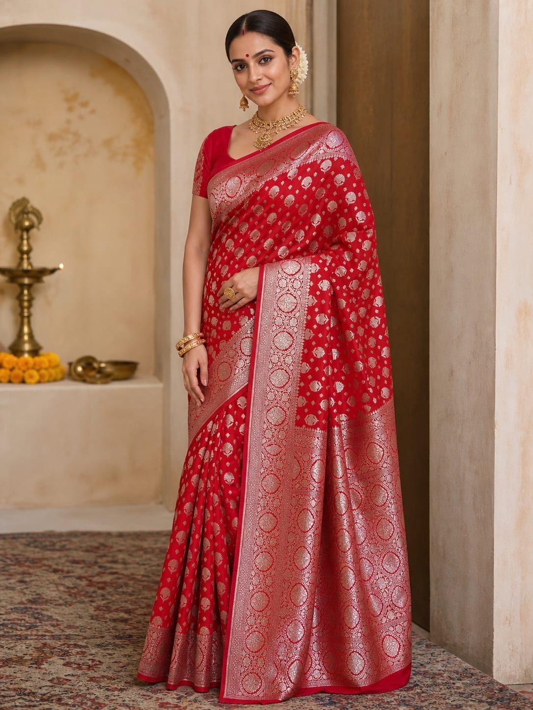 Pure Banarasi katan pattu saari