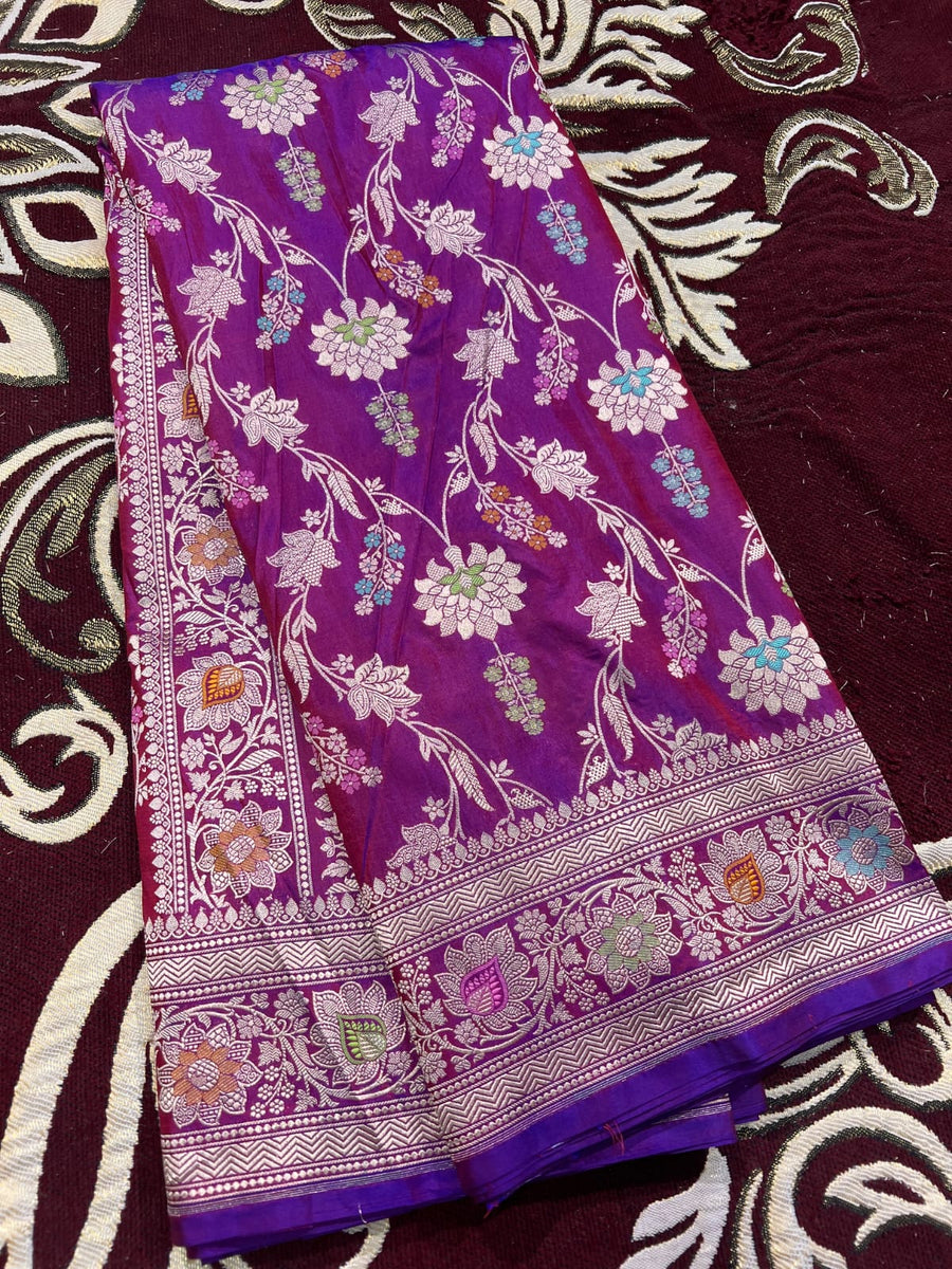 Pure banarsi katan silk meenakari pattu saree