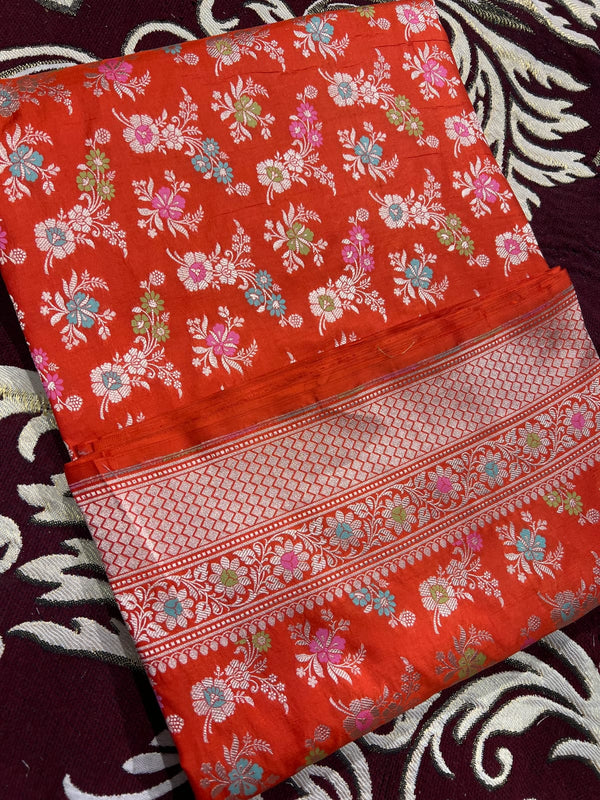 Pure banarsi katan silk meenakari pattu saree