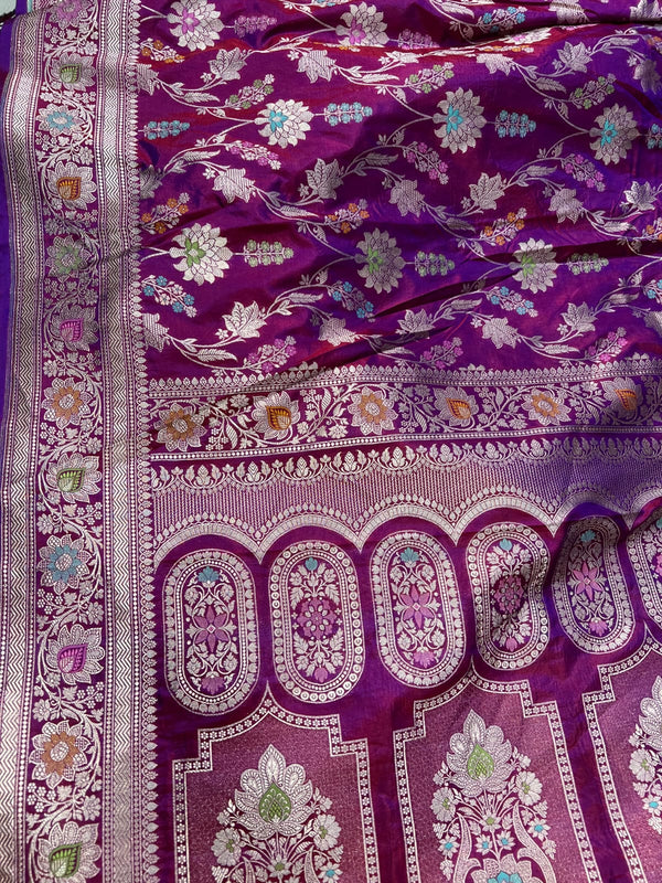 Pure banarsi katan silk meenakari pattu saree