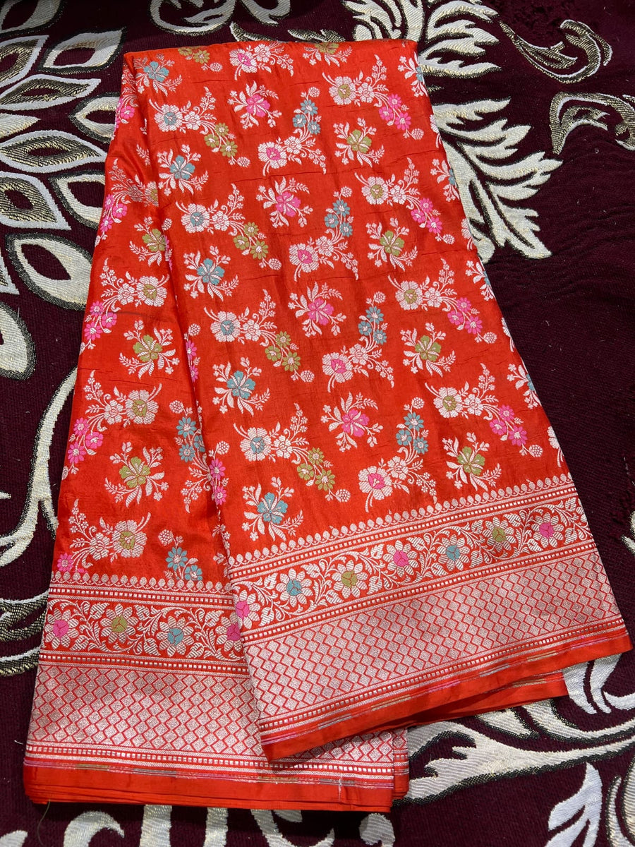 Pure banarsi katan silk meenakari pattu saree