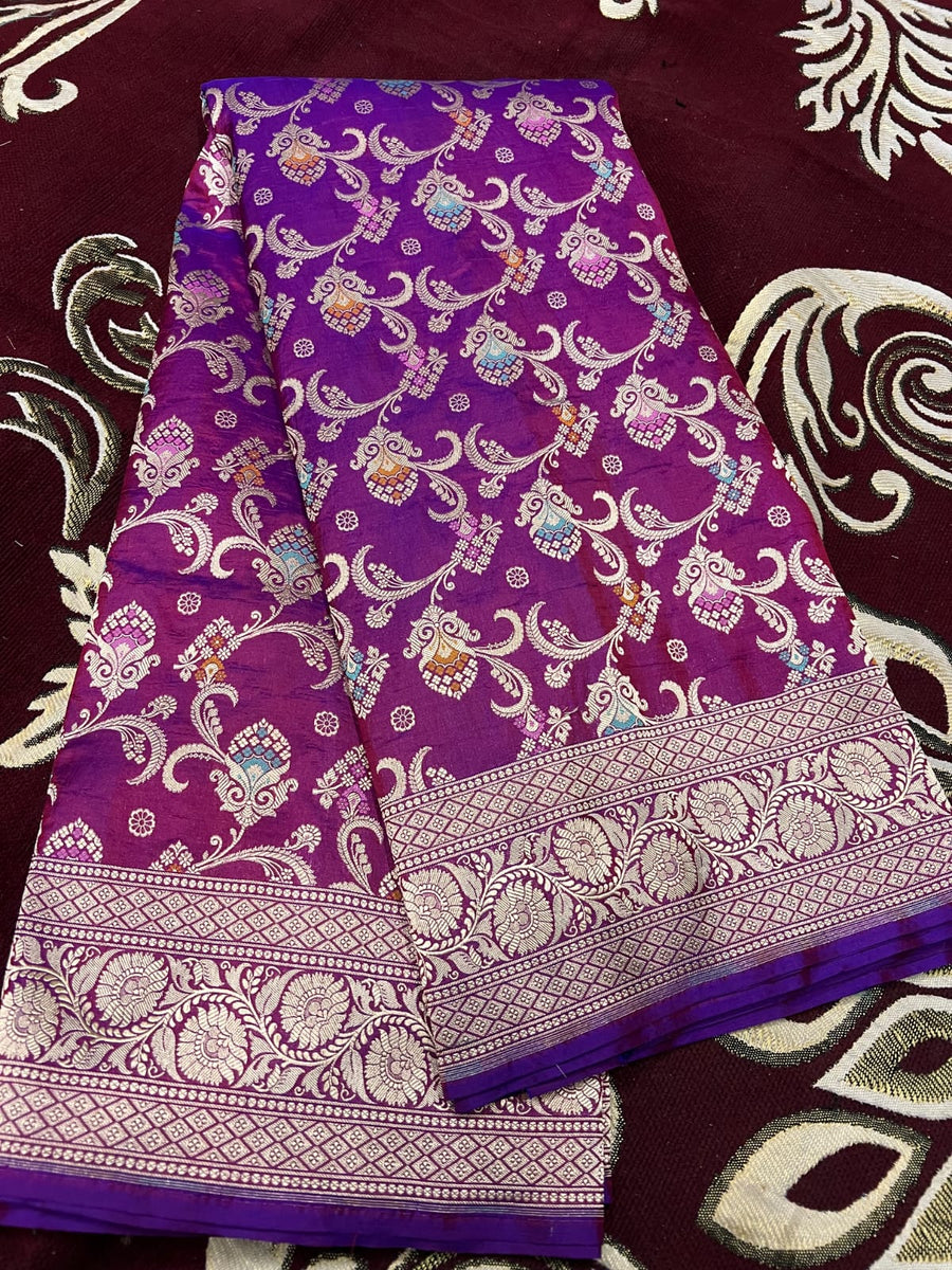 Pure banarsi katan silk meenakari pattu saree