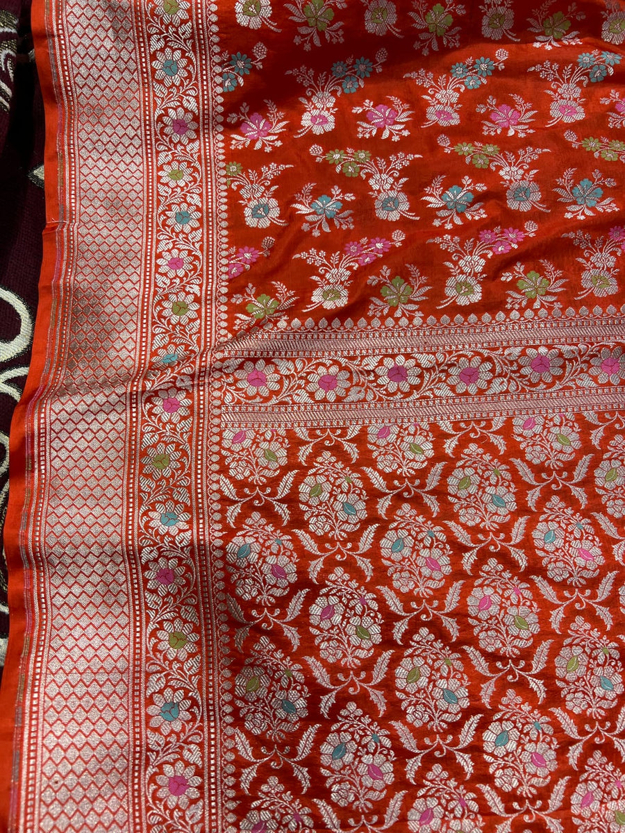 Pure banarsi katan silk meenakari pattu saree