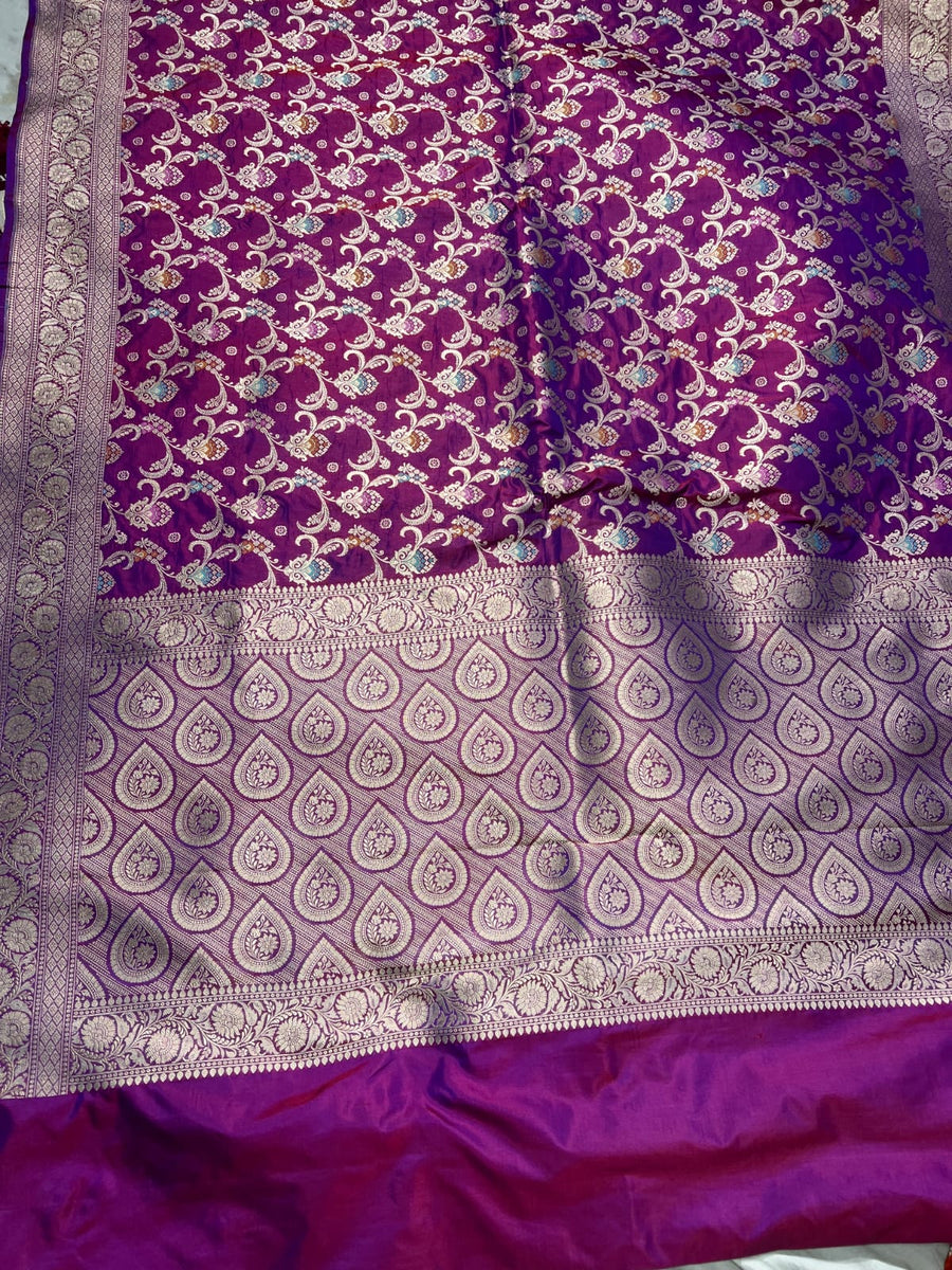 Pure banarsi katan silk meenakari pattu saree