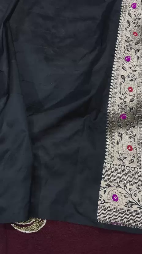 Pure Banarasi katan silk Meena Kari pattu saari