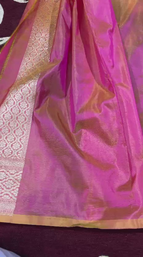 Dhup chawn pure silk Banarasi saari